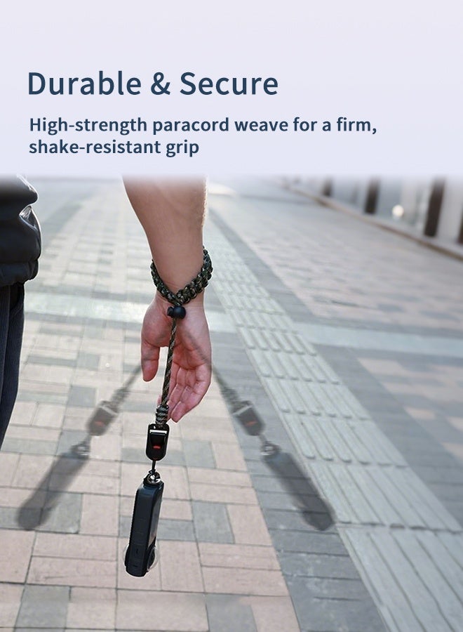 Camera Wrist Strap for DJI Osmo Pocket 3 & Insta360 X5/X4, Paracord Hand Strap with 1/4 Quick Release Screw, Anti-Drop Lanyard Accessory for Vlog & Travel, Army Green - Image 5